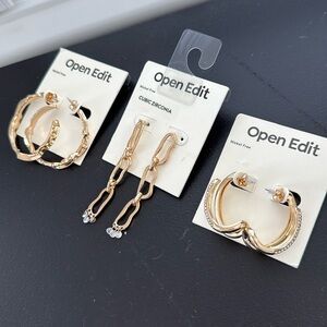 Open Edit NET Set of 3 Gold Fashion Post backs
